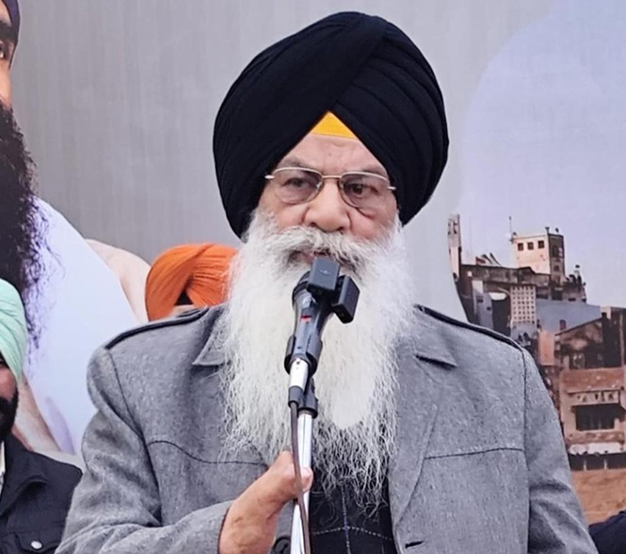 Prof. Baljinder Singh, spokesperson of Bhai Jagtar Singh Hawara Committee, addressing the gathering on 40th anniversary of Sarbat Khalsa 1986 at Amritsar