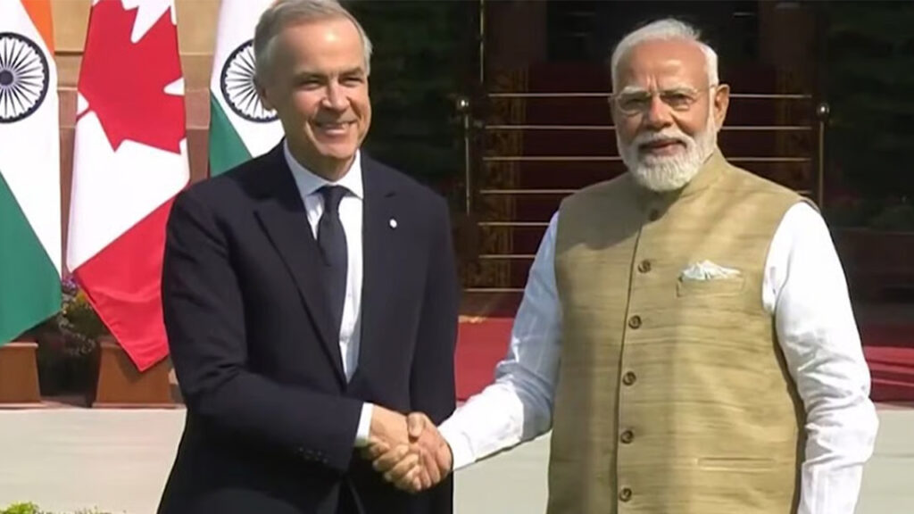 Canadian Prime Minister Mark carney and Indian Prime Minister Narendra Modi During a joint appearance in New Delhi.