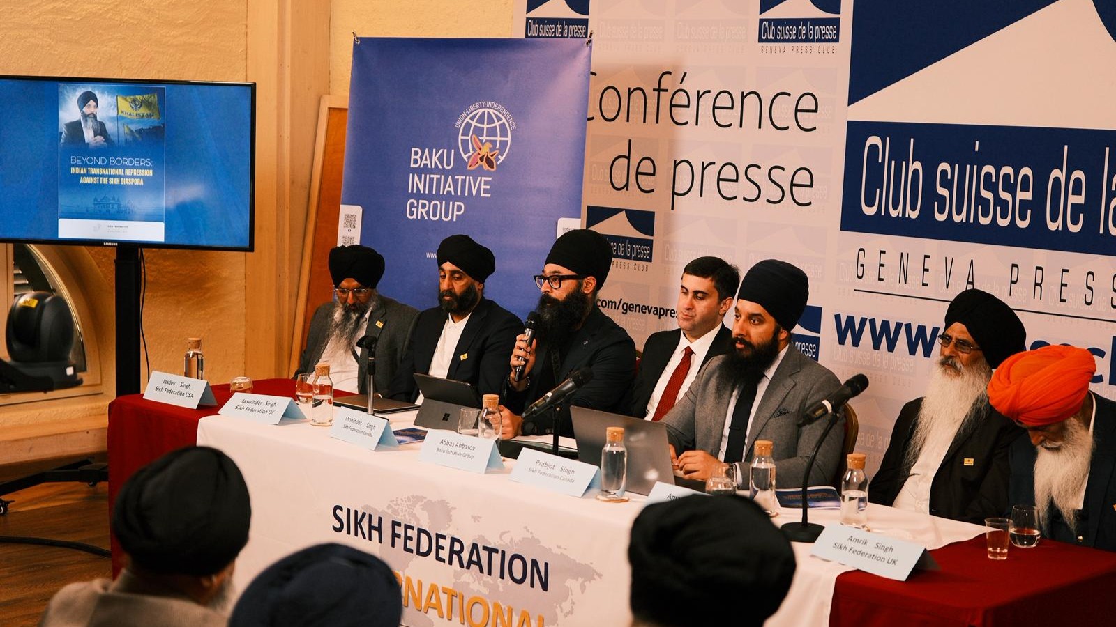 Sikh Federation International Representatives holding Press Conference at Press Club Geneva