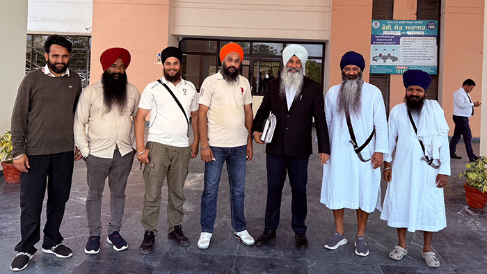 Advocate Jaspal Singh Manjhpur with those acquitted by Nawanshehr UAPA Special Court in Mukandpur case