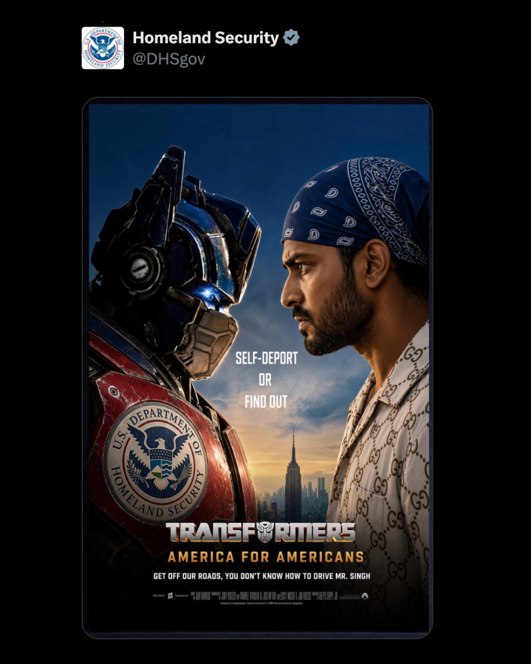 DHS “Mr. Singh” poster controversy
