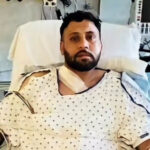 Gurvinder Singh in the hospital.