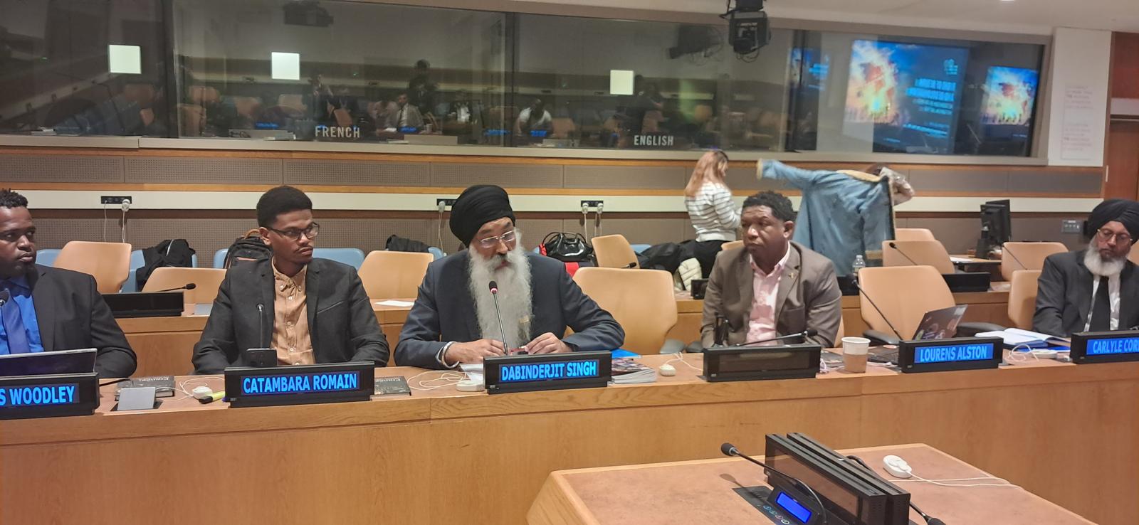 Dabinderjit Singh speaking at the “Right of Return and Decolonization” conference during the 81st UN General Assembly