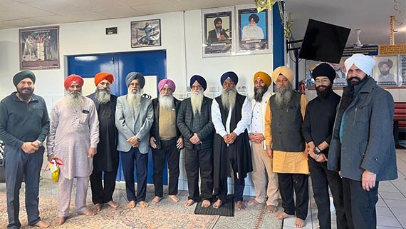 Sikh leaders during the installation of portraits of Bhai Gajinder Singh and Bhai Hardeep Singh Nijjar at Gurdwara Sikh Centre Frankfurt, Germany.